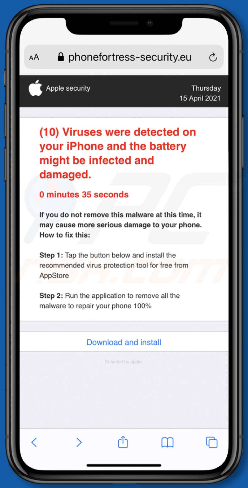 (10) Viruses were detected on your iPhone Betrug