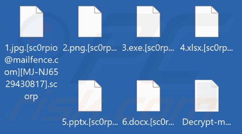 Von Scorp Ransomware verschlüsselte Dateien (.scorp Erweiterung)