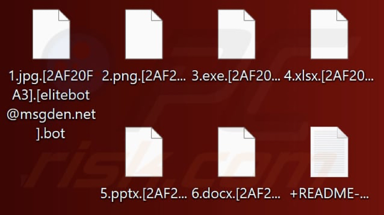 Von ELITEBOT ransomware verschlüsselte Dateien (.bot-Erweiterung)