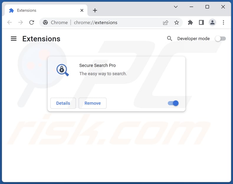 Entfernen von securesearch.pro-bezogenen Google Chrome-Erweiterungen