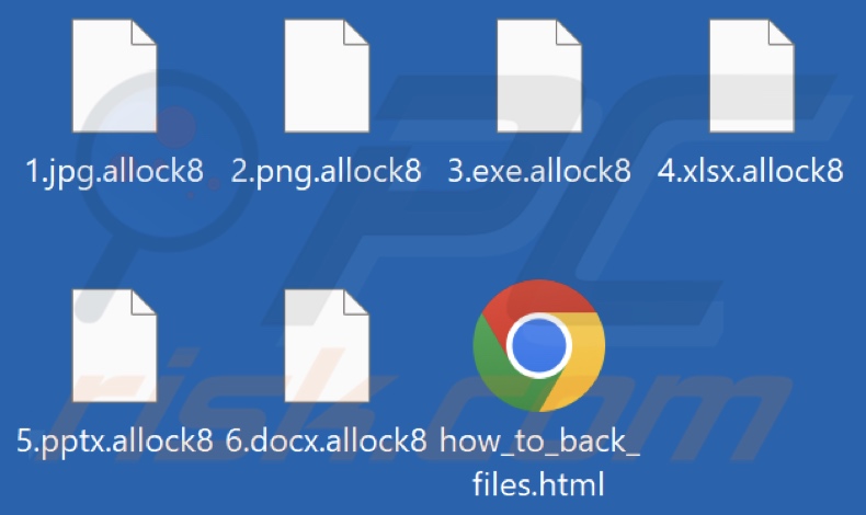 Von Allock ransomware verschlüsselte Dateien (.allock8-Erweiterung)
