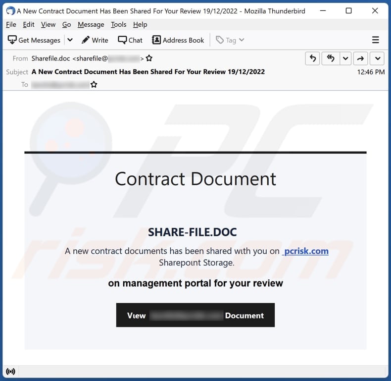 Contract Document email Betrug