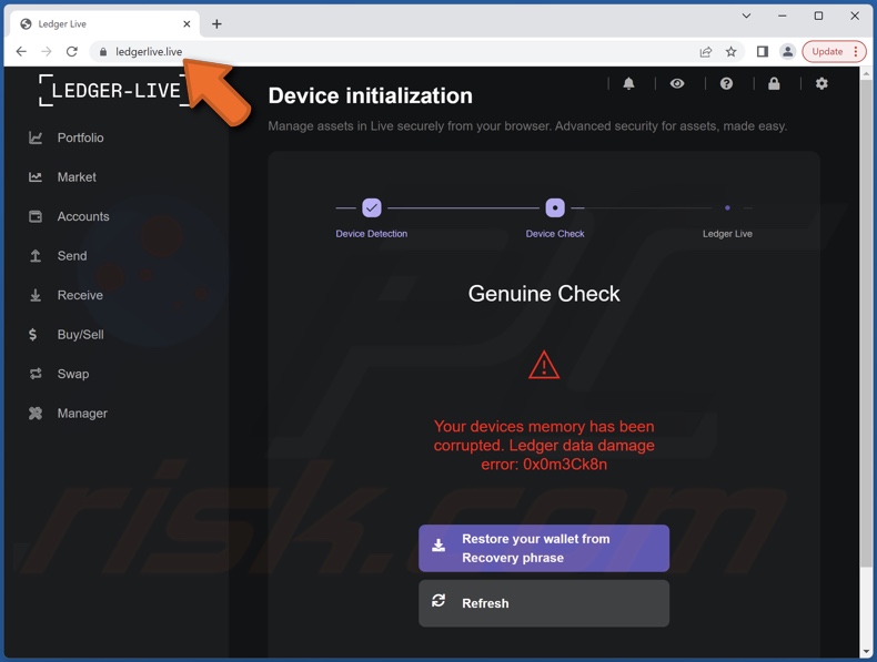 Ledger Data Damage Error: 0x0m3Ck8n Betrug
