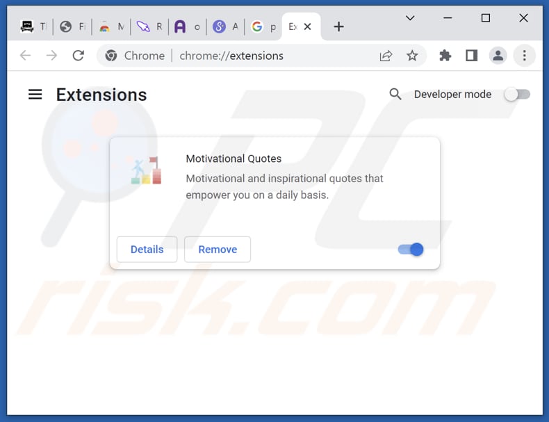 Mit motivational-quotes.com verwandte Google Chrome Erweiterungen entfernen
