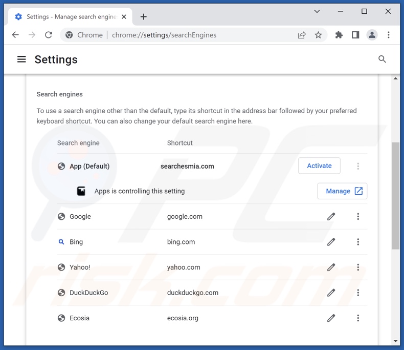 search-content.com von der Google Chrome Standardsuchmaschine entfernen