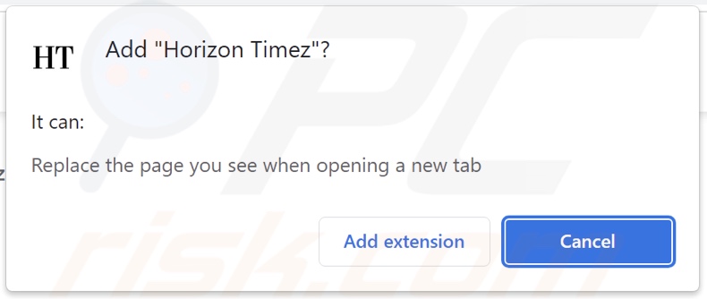 Horizon Timez Browserentführer bittet um Berechtigungen