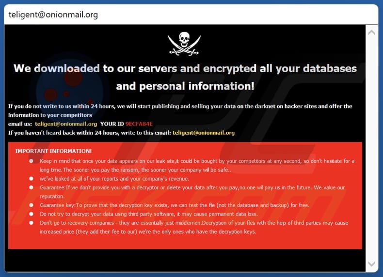 34678 Ransomware Lösegeldforderung in einem Dialogfenster