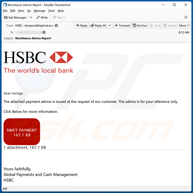 HSBC E-Payment Advice E-Mail-Betrug (2023-11-09)