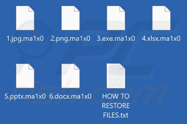 Von der Ransomware Ma1x0 verschlüsselte Dateien (.ma1x0-Erweiterung)
