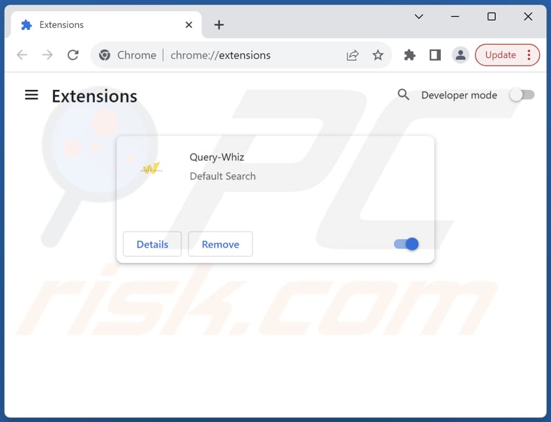 Entfernen von query-whiz.com-bezogenen Google Chrome-Erweiterungen