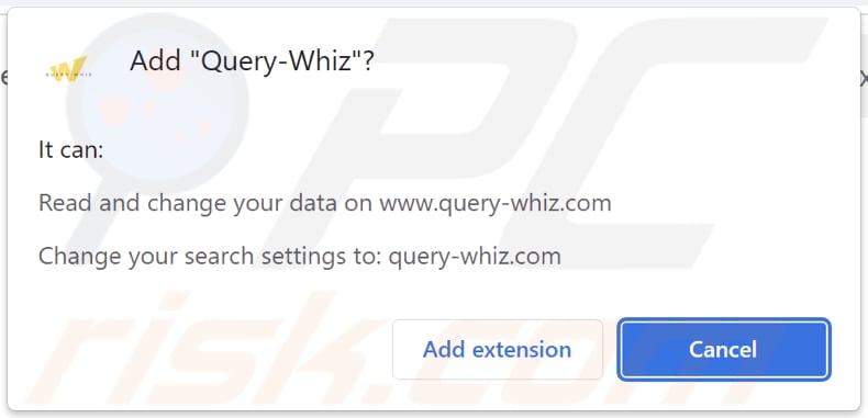 Query-Whiz Browser-Hijacker, der um Erlaubnis bittet