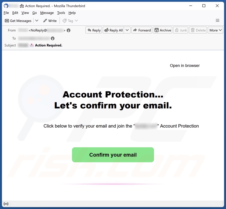 Account Protection E-Mail-Spam-Kampagne