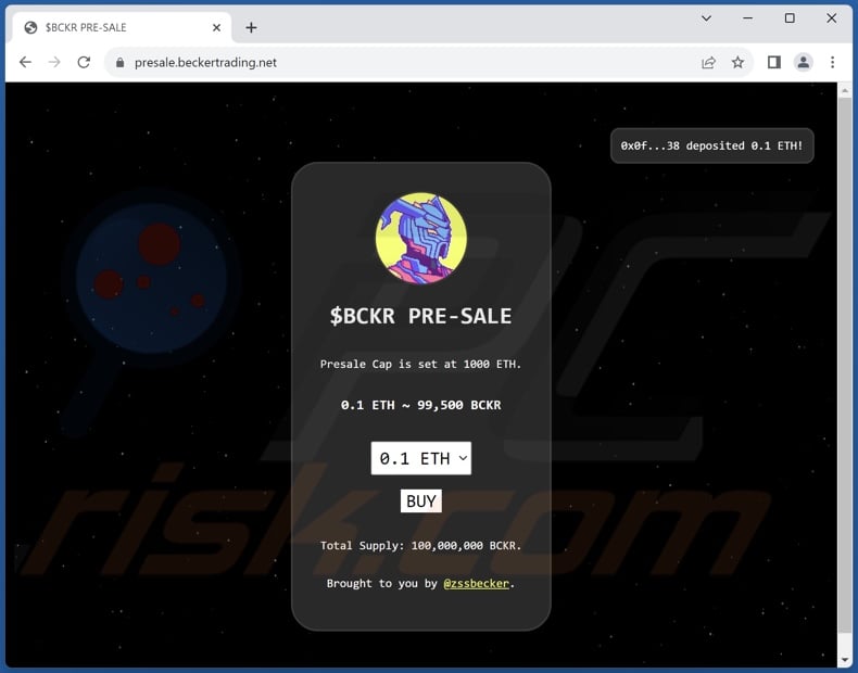 $BCKR PRE-SALE Betrug