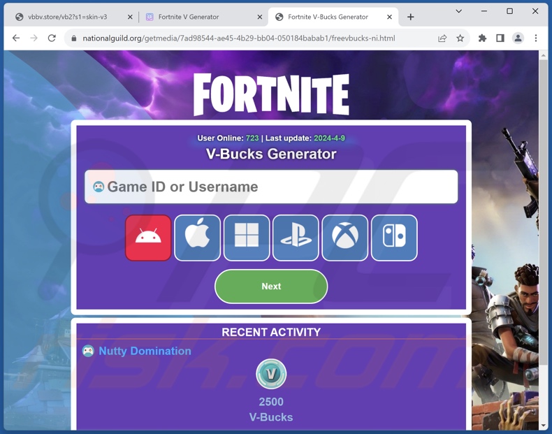 Fortnite V-Bucks Generator Betrug