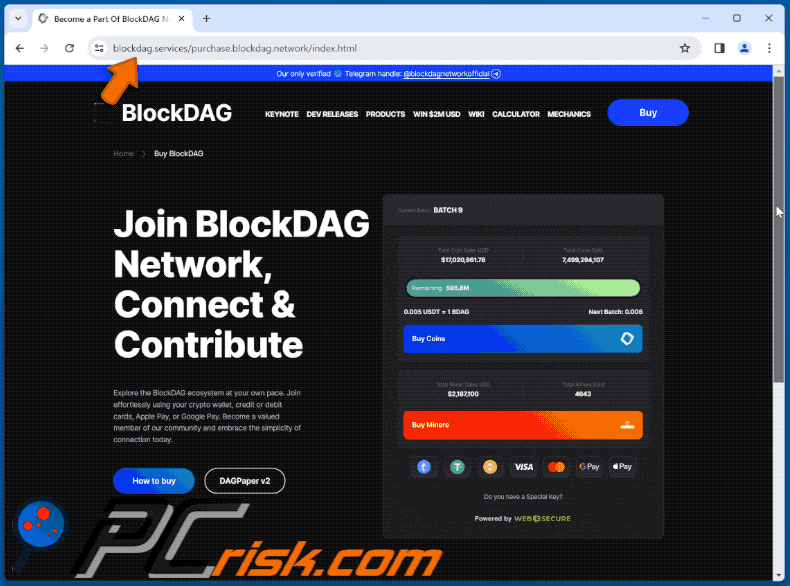 Auftreten von Join BlockDAG Network Betrug