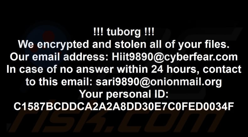 Tuborg ransomware Hintergrundbild