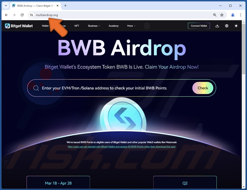 Bitget Wallet (BWB) Airdrop Betrug