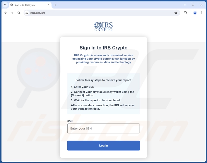 IRS Crypto scam