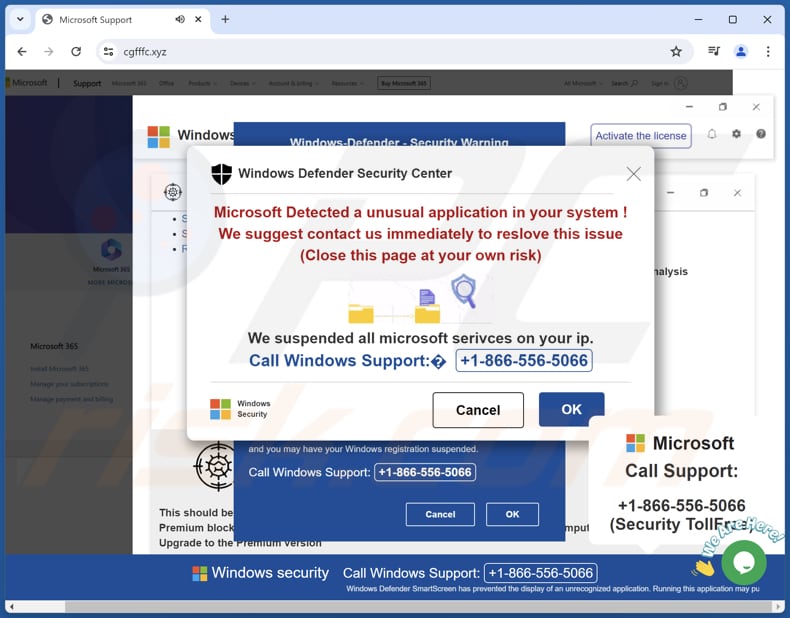 Microsoft Detected A Unusual Application In Your System Betrug