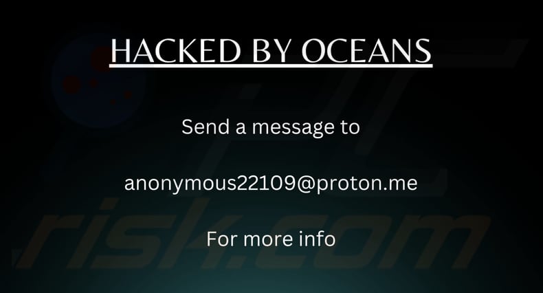 OCEANS ransomware Hintergrundbild