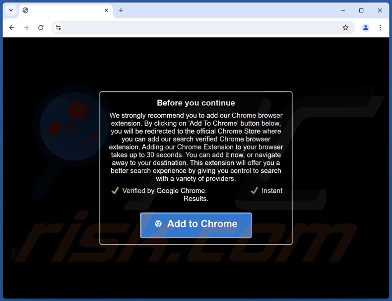 Betrügerische Website, die für den Quest-Finder Browser-Hijacker wirbt