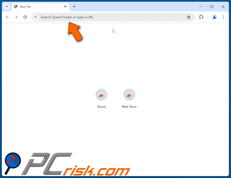 Quest-Finder Browser-Hijacker leitet zu Bing um (GIF)