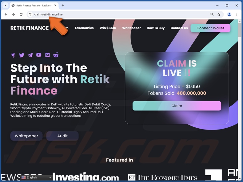 Retik Finance Giveaway Betrug