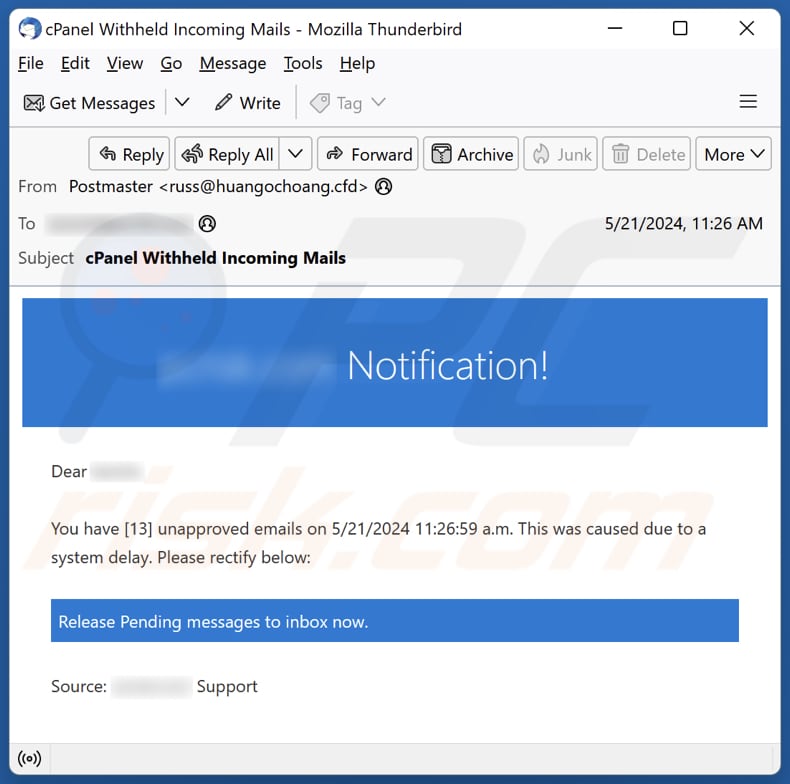 Unapproved Emails E-Mail-Spam-Kampagne