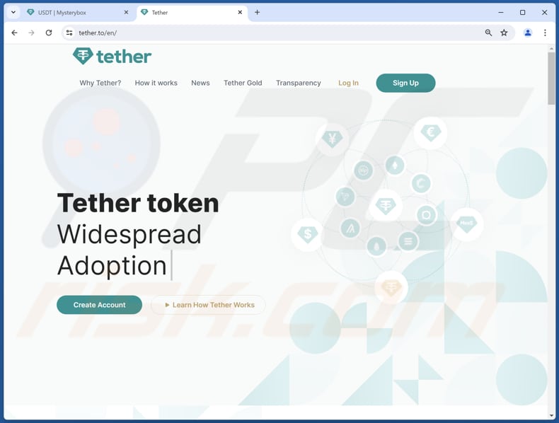 USDT NFT Airdrop echte Website tether.to