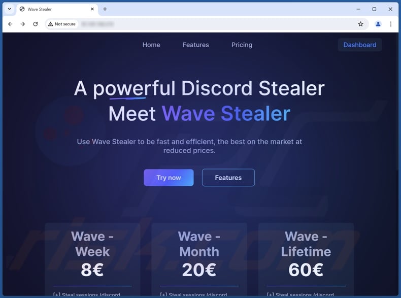 WaveStealer-Malware online beworben