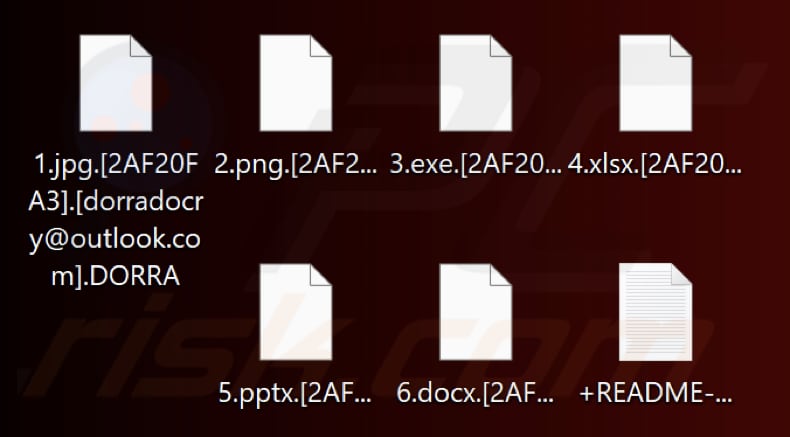 Von DORRA ransomware verschlüsselte Dateien (.DORRA-Erweiterung)