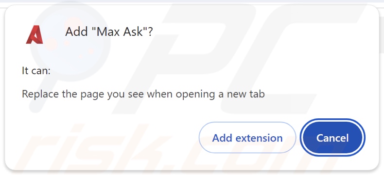 Max Ask Browser-Hijacker fragt nach Berechtigungen