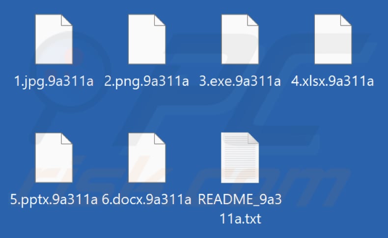 Von RansomHub Ransomware verschlüsselte Dateien (zufällige Erweiterung)