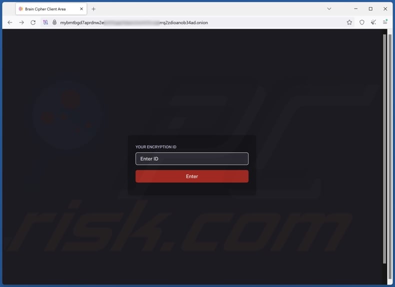 Brain Cipher ransomware Website