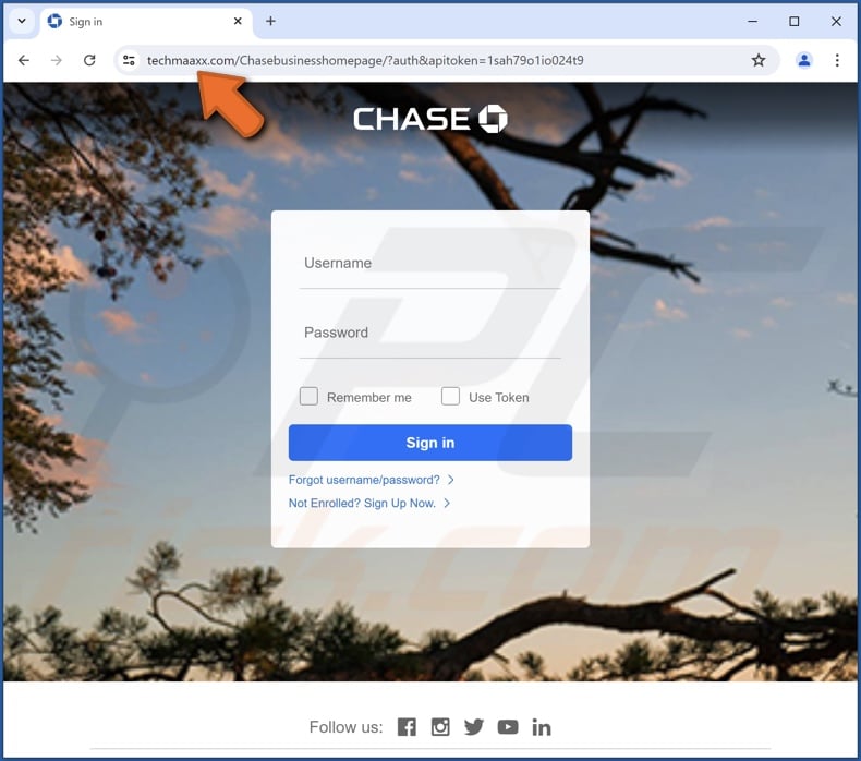 Chase - Account Verification Betrugs-E-Mail beworben Phishing-Website