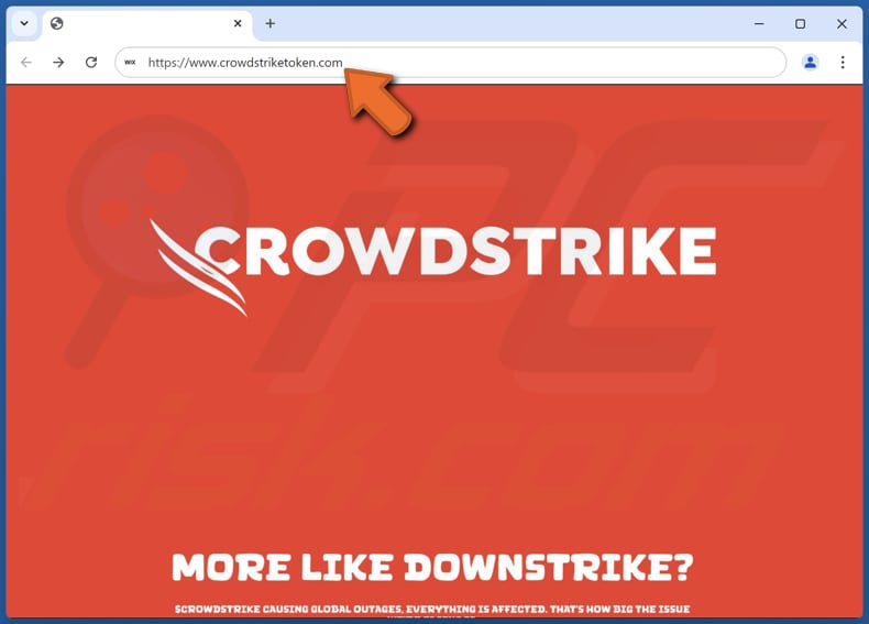 CrowdStrike-Betrugs-Website, die für Crowdstrike-Token wirbt