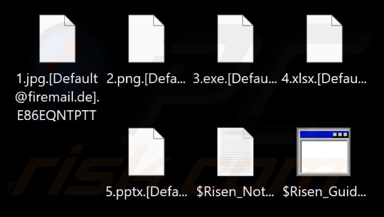 Von der Risen-Ransomware verschlüsselte Dateien (mit der Benutzer-ID als Erweiterung)