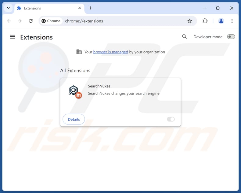 Entfernen von searchnukes.com-bezogenen Google Chrome-Erweiterungen