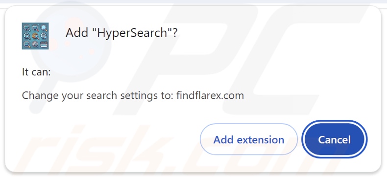 HyperSearch Browser-Hijacker fragt nach Berechtigungen