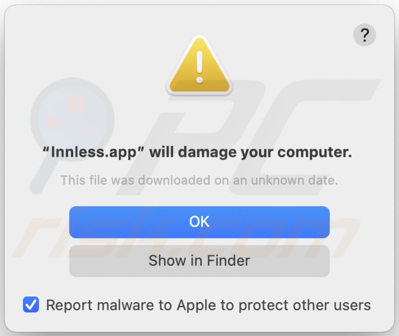 Innless.app Adware-Warnung