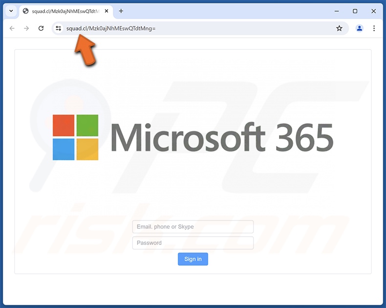 Microsoft Office 365 - Password Notification Betrugs-E-Mail beworben Phishing-Website