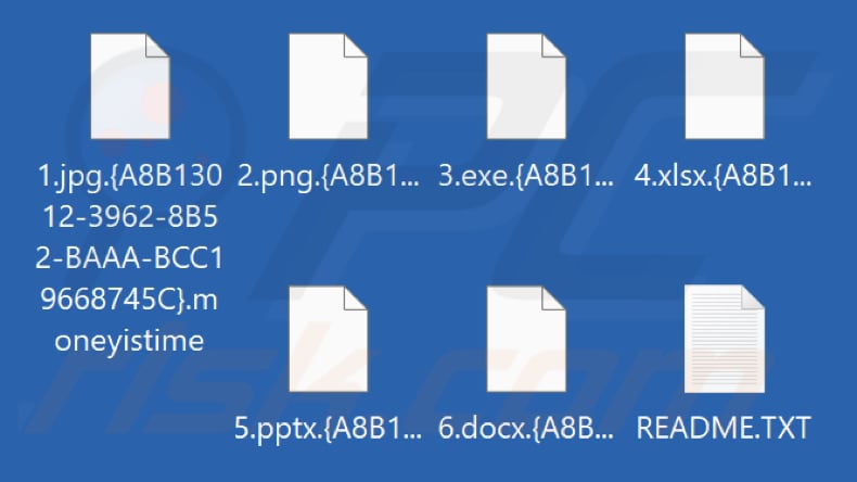 Von MoneyIsTime-Ransomware verschlüsselte Dateien (.moneyistime-Erweiterung)