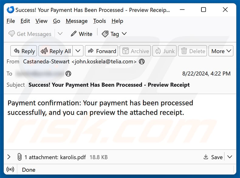 Payment Confirmation email Betrug (2024-08-27)