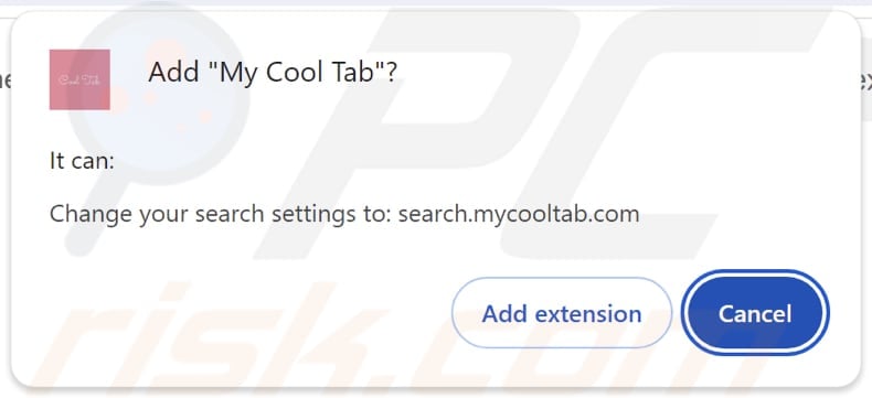 My Cool Tab Browser-Hijacker, der um Erlaubnis bittet