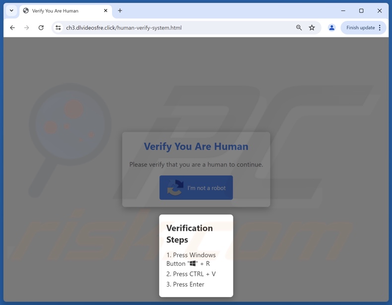 Verify You Are A Human (CAPTCHA) Betrug