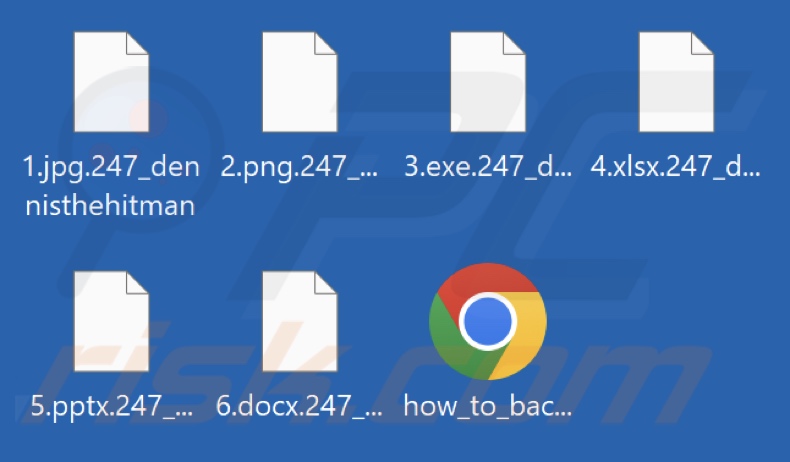 Von DennisTheHitman ransomware verschlüsselte Dateien (.247_dennisthehitman-Erweiterung)