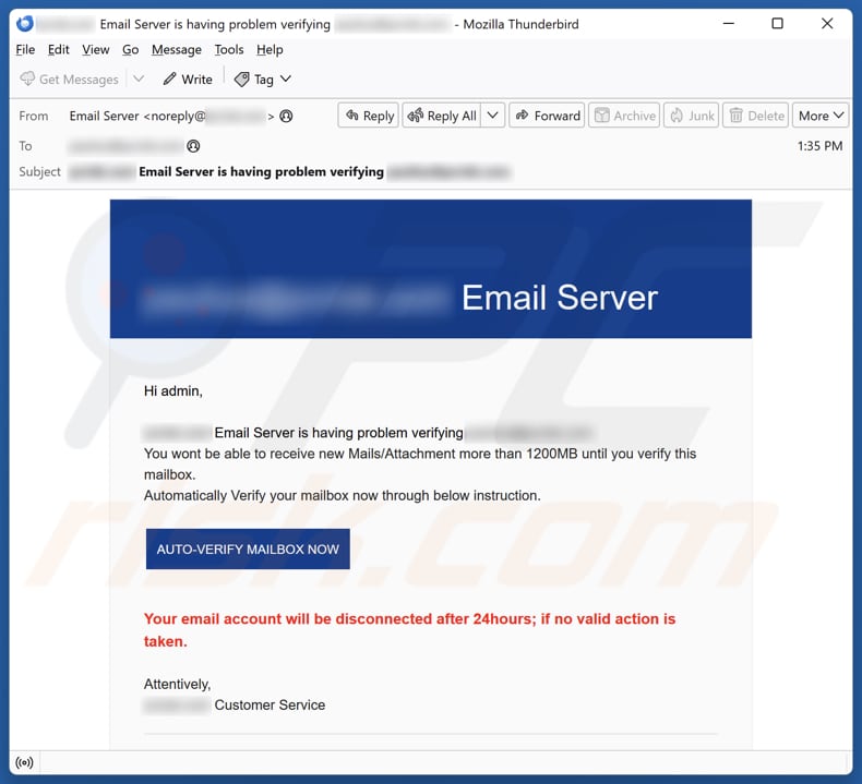 Email Server E-Mail-Spam Kampagne