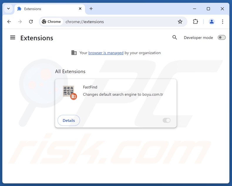 Entfernen von findflarex.com-bezogenen Google Chrome-Erweiterungen