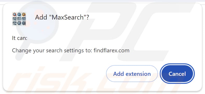 MaxSearch Browser-Hijacker fragt nach Berechtigungen