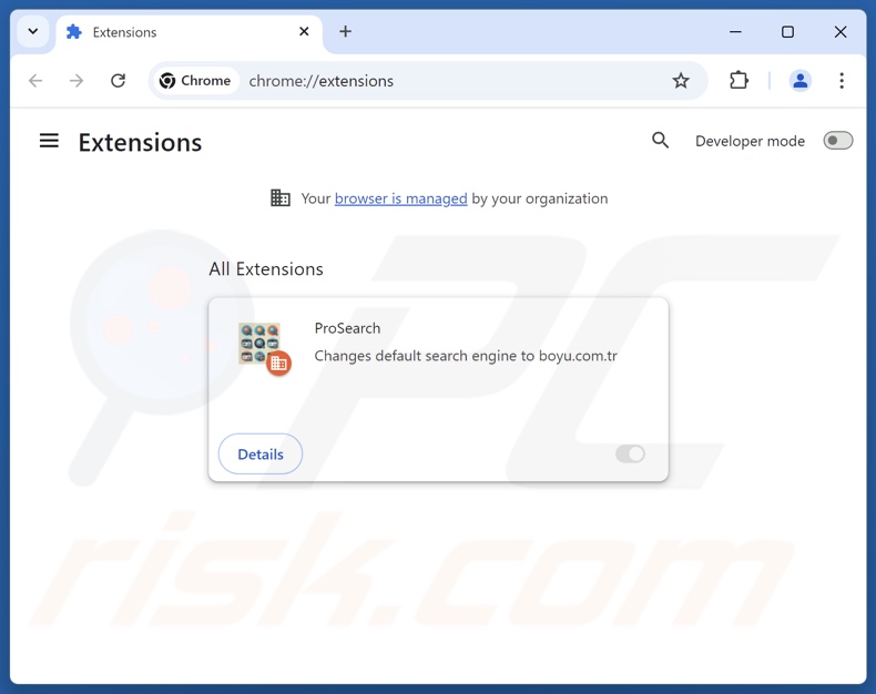 Entfernen von findflarex.com-bezogenen Google Chrome-Erweiterungen